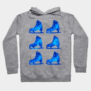 Watercolor Figure Skates (Blue) Hoodie